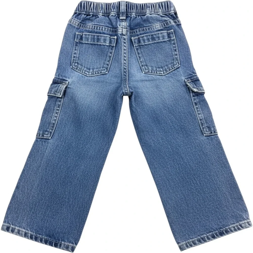 Gap Baby Blue Denim Wide Leg Cargo Pants 3 Years NWT